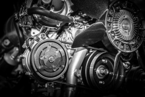 close up of car engine